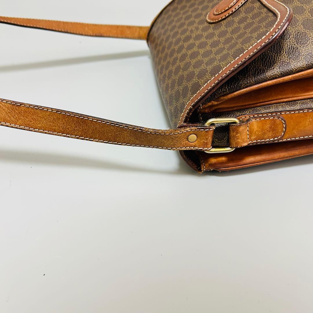 CELINE セリーヌ マカダム柄PVC×レザー クロスボディ ショルダーバッグ