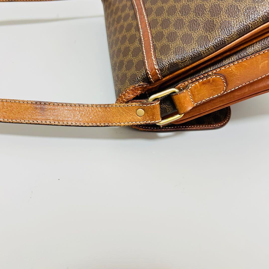 CELINE セリーヌ マカダム柄PVC×レザー クロスボディ ショルダーバッグ