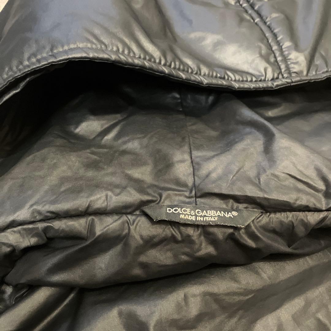 D&G、ロゴプレート、中綿ベスト、46サイズ、ブラック