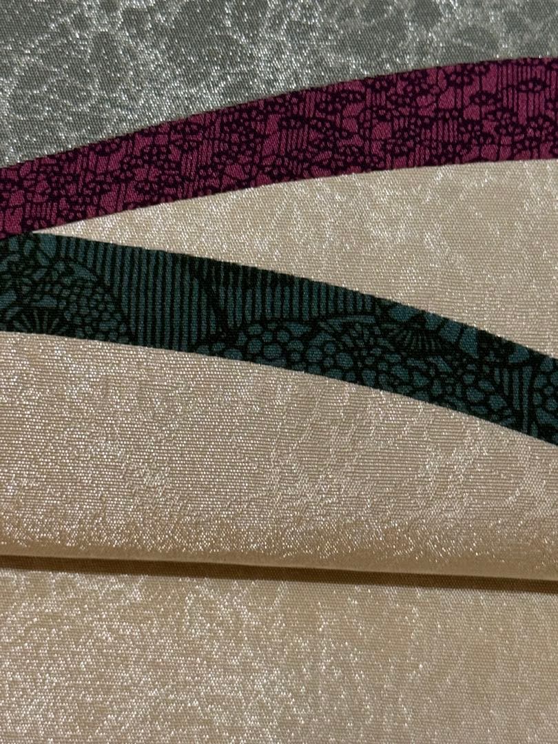 新春セール！「人間国宝 南部芳松」謹製　切りばめ　菊唐草模様　お洒落袋帯