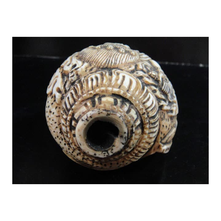 ◆チベット密教法具　法螺貝（シャンカ）マハーカーラ（大黒天）