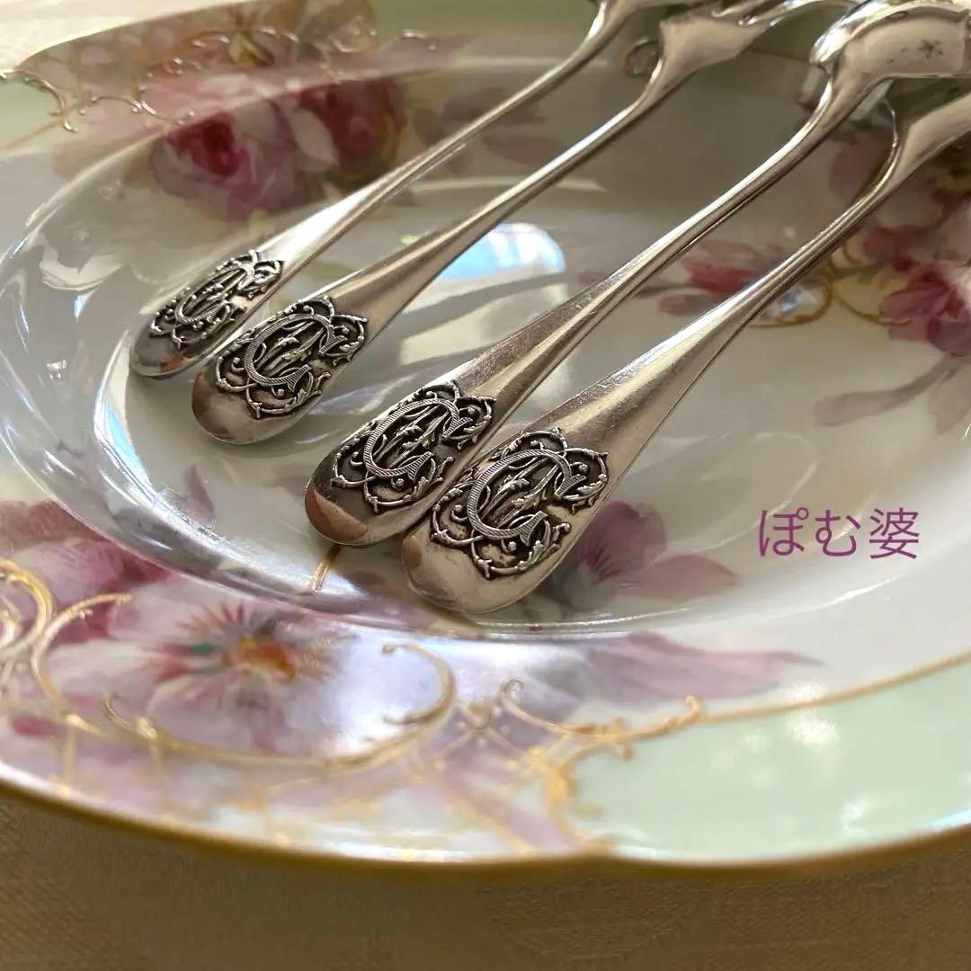 【フランス／H.Soufflot】純銀／フォーク＆スプーン ２セット