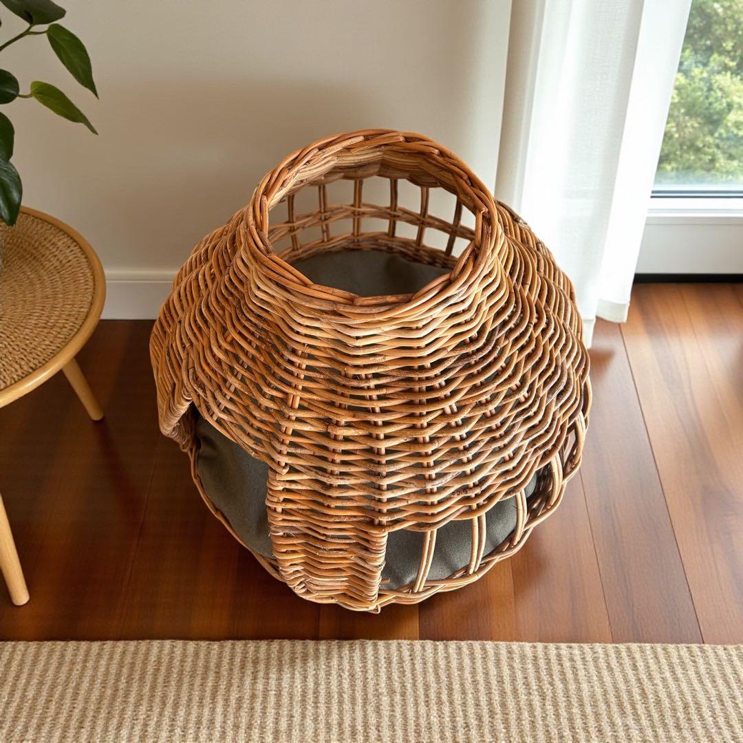 猫ちぐら　バスケットの猫ハウス　猫のおうち