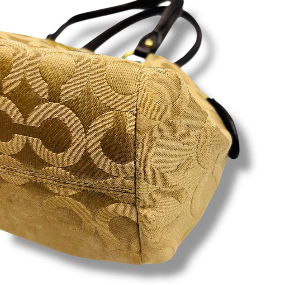 COACH コーチ ハンドバッグ シグネチャー キャンバス レザー 保存袋付