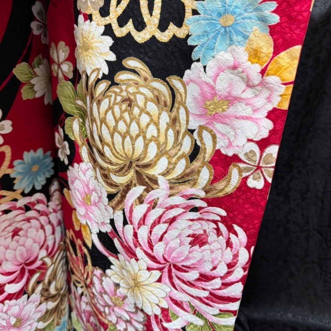 美品　レトロ　山本寛斎　落款　乱菊　パール加工　逸品　フルセット　振袖　振り袖