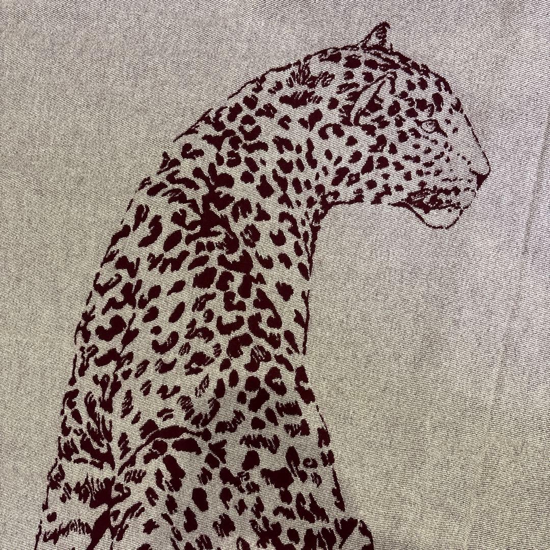 ■新品同様■ Cartier ヒョウ 豹 ブランケット ひざ掛け ボルドー系