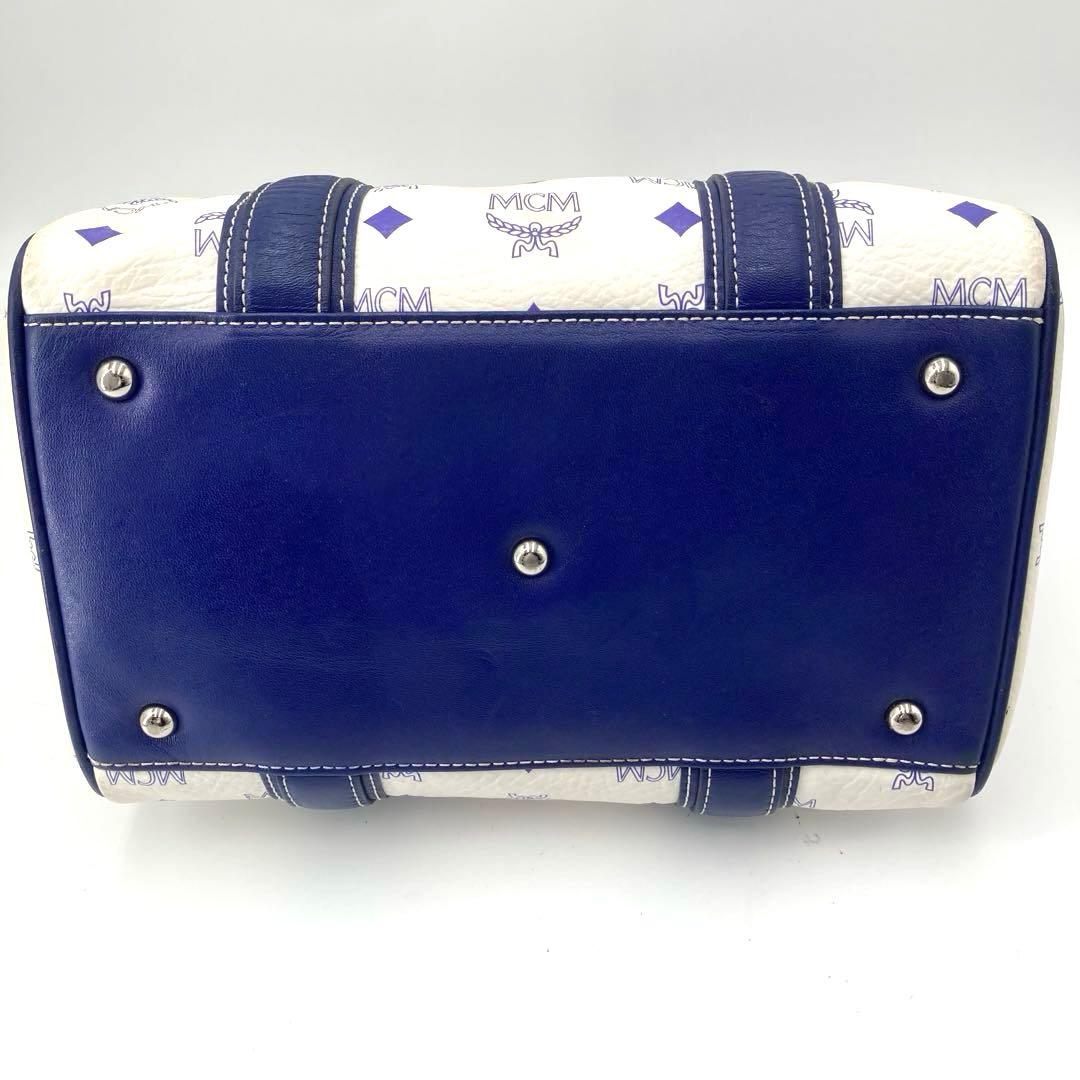 美品✨MCM エムシーエム ヴィセトス 2way ミニボストン ネイビー 白