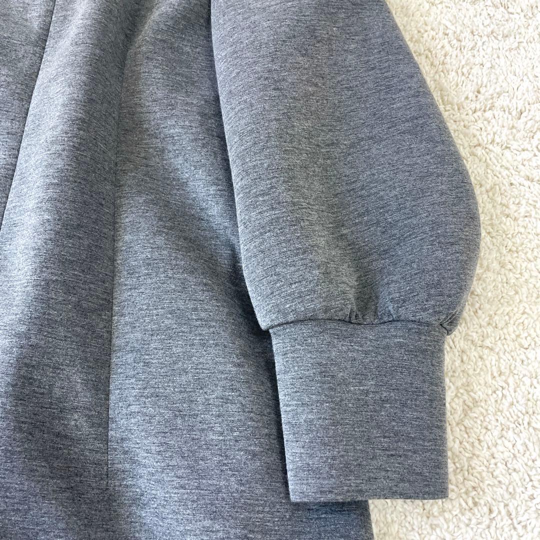 美品♡ ストラ 2way 衿取り外しパール付き ワンピース フレア グレー 38