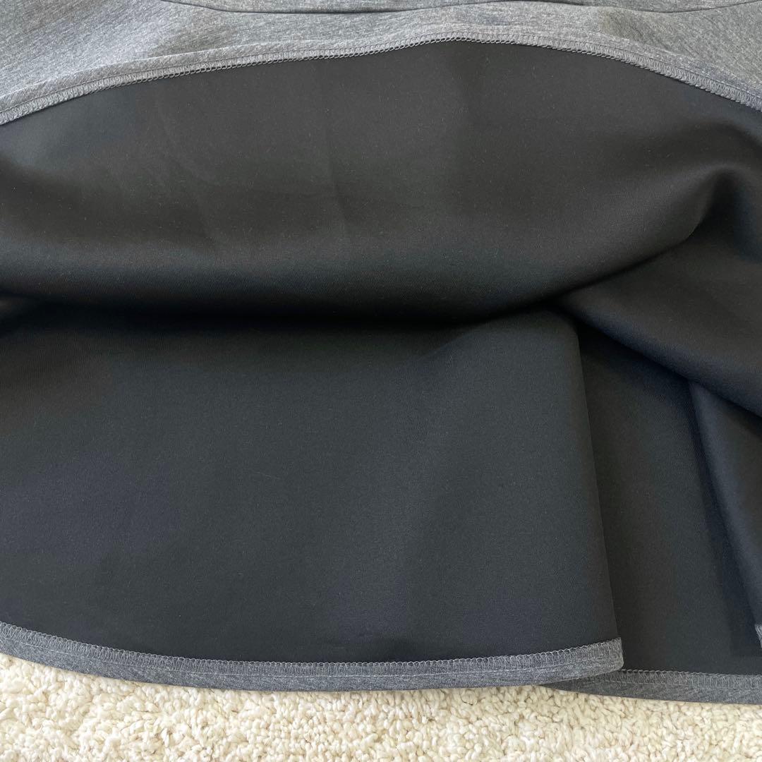 美品♡ ストラ 2way 衿取り外しパール付き ワンピース フレア グレー 38