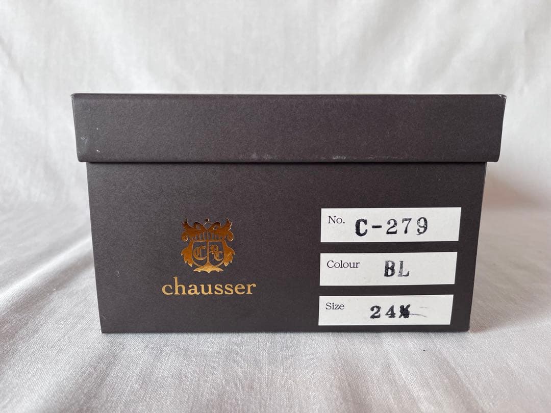 chausser ブラック ウィングチップ 革靴