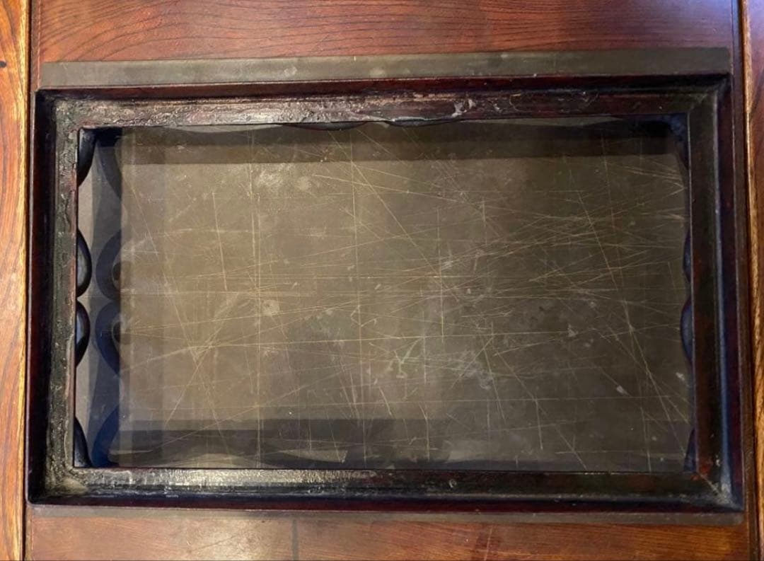 ヴィンテージ　一点物・アイアン製装飾　ガラス台 ハンドメイド　アンティーク　レア