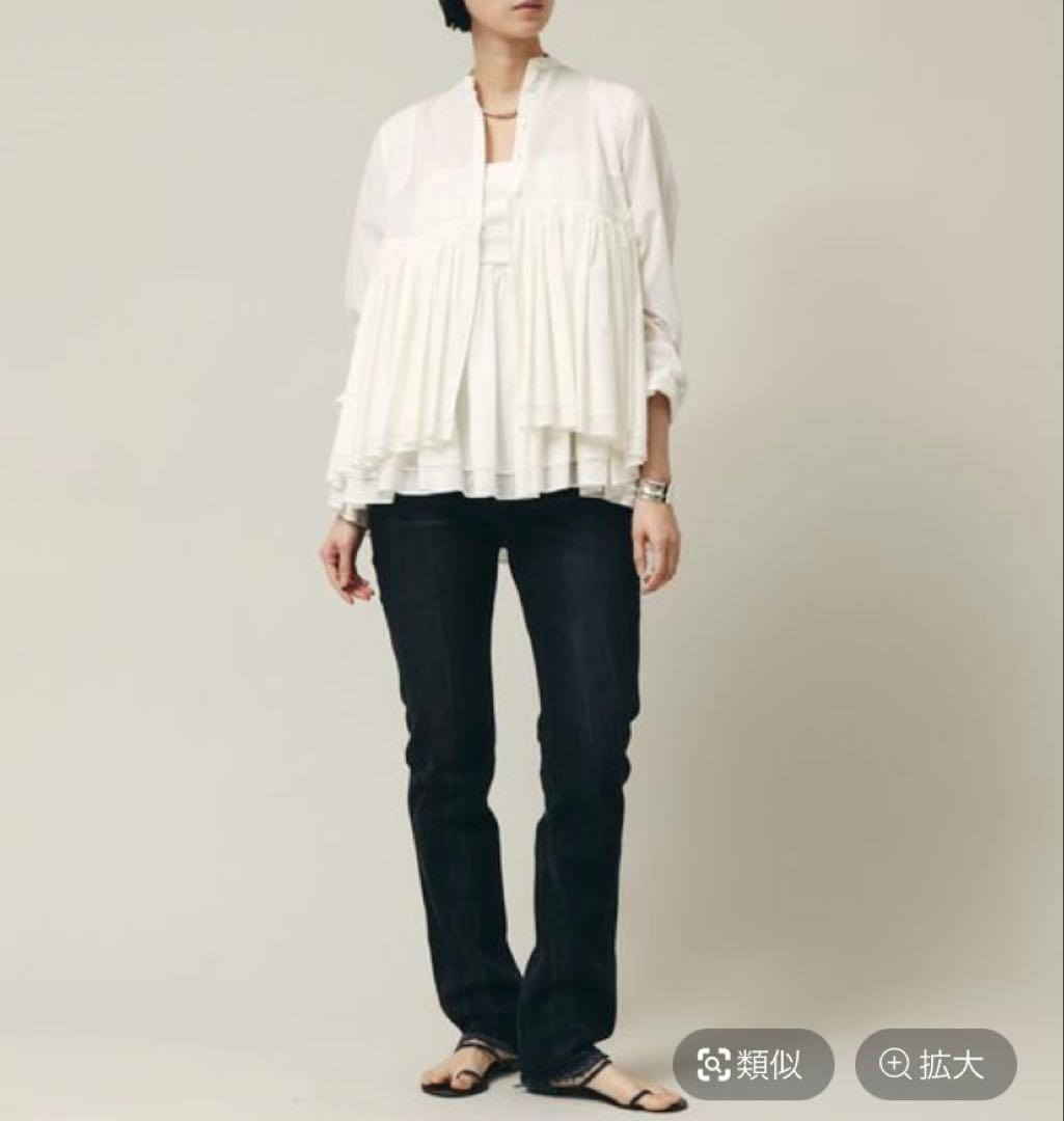 美品★curensology レイヤードギャザーブラウス