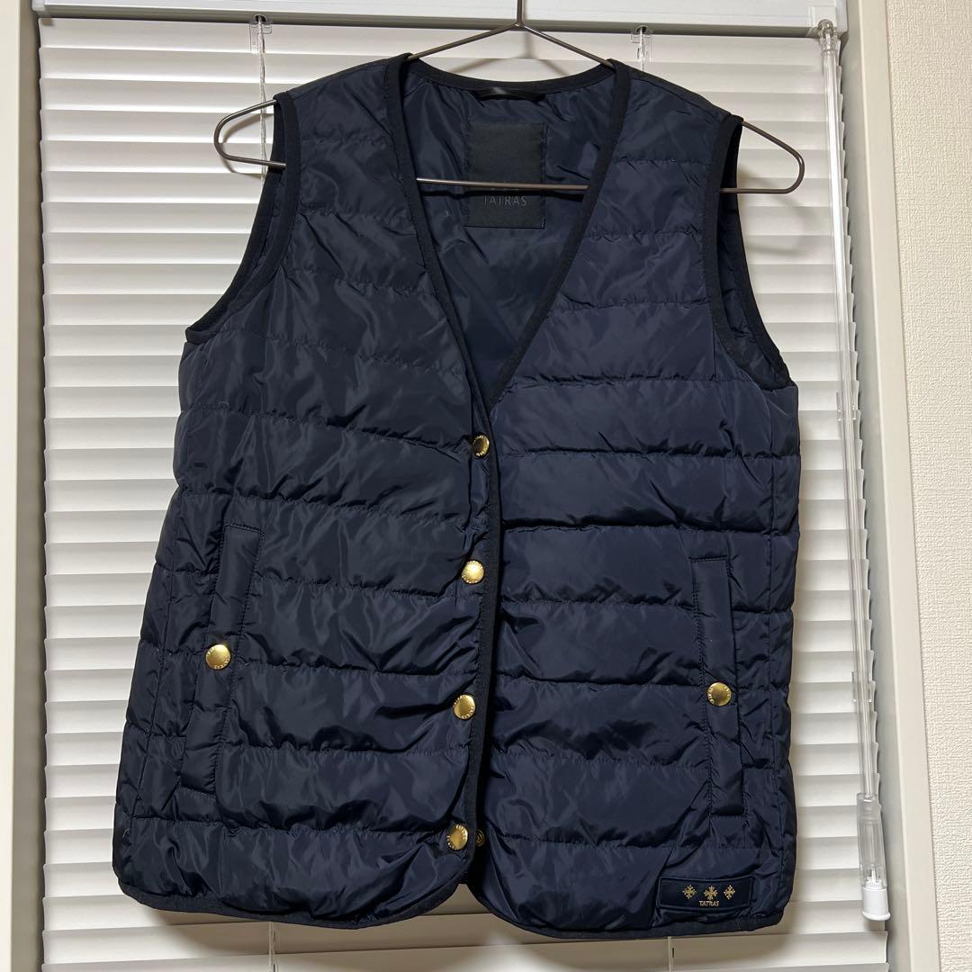 タトラス　ネイビー フード付き モッズコート　インナーダウン