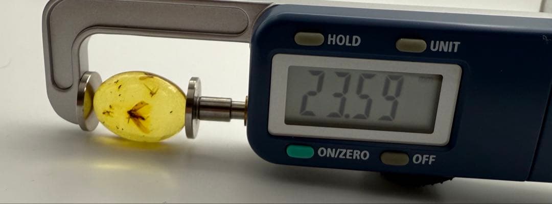 新品未使用 バルティックアンバー 虫入り琥珀 カボション ルース 1/2