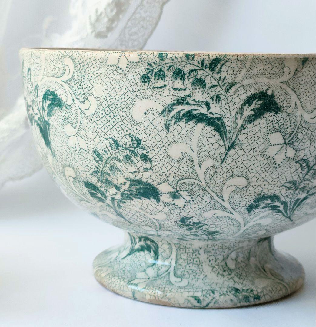 希少　美品　クレイユモントロー　鈴蘭　ボウル　フランスアンティーク