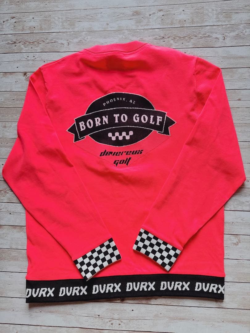 DEVEREUX デヴァローゴルフ チェッカーリブニットプルオーバー トレーナー