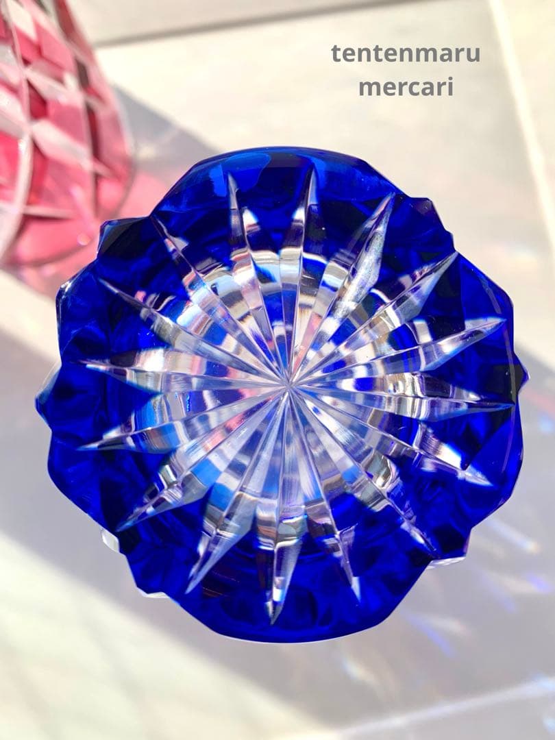 L*o様 江戸切子 ☆ 伝統工芸士 石塚春樹 ☆ 菊繋ぎ文様 ペアタンブラー