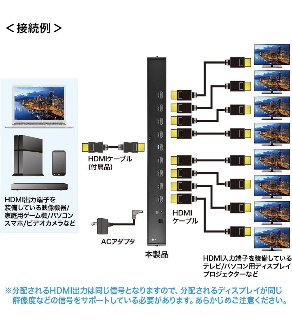 4K 2K HDMI分配器 8ポート ブラック