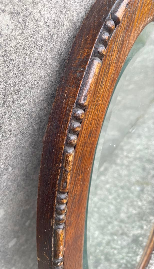 ビンテージ/イタリア製/木製/ミラー/壁掛けミラー/ウォールミラー/鏡/什器/②