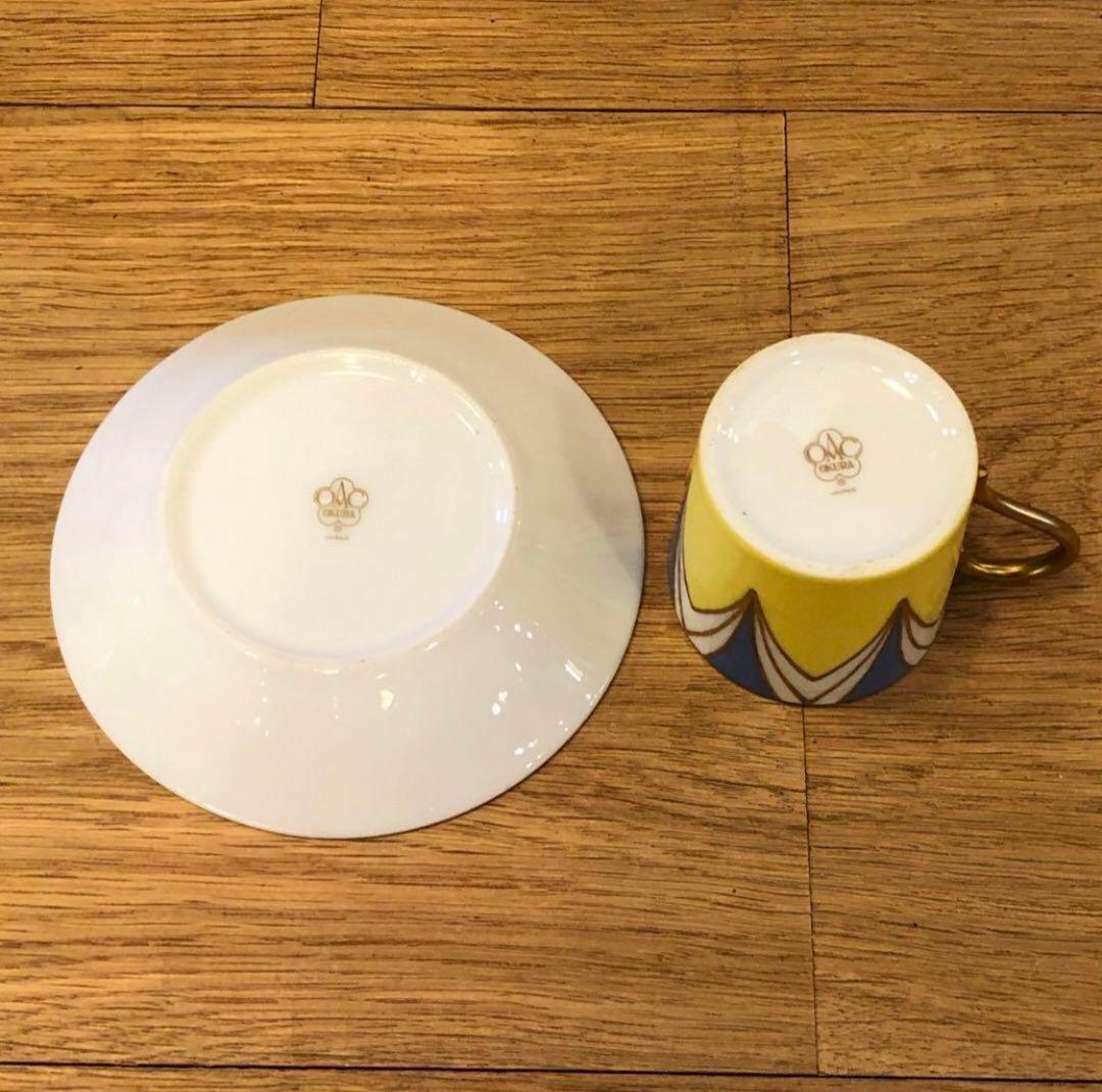 希少　ビンテージ　大倉陶園 アールデコ デミタス　カップ&ソーサー　古道具