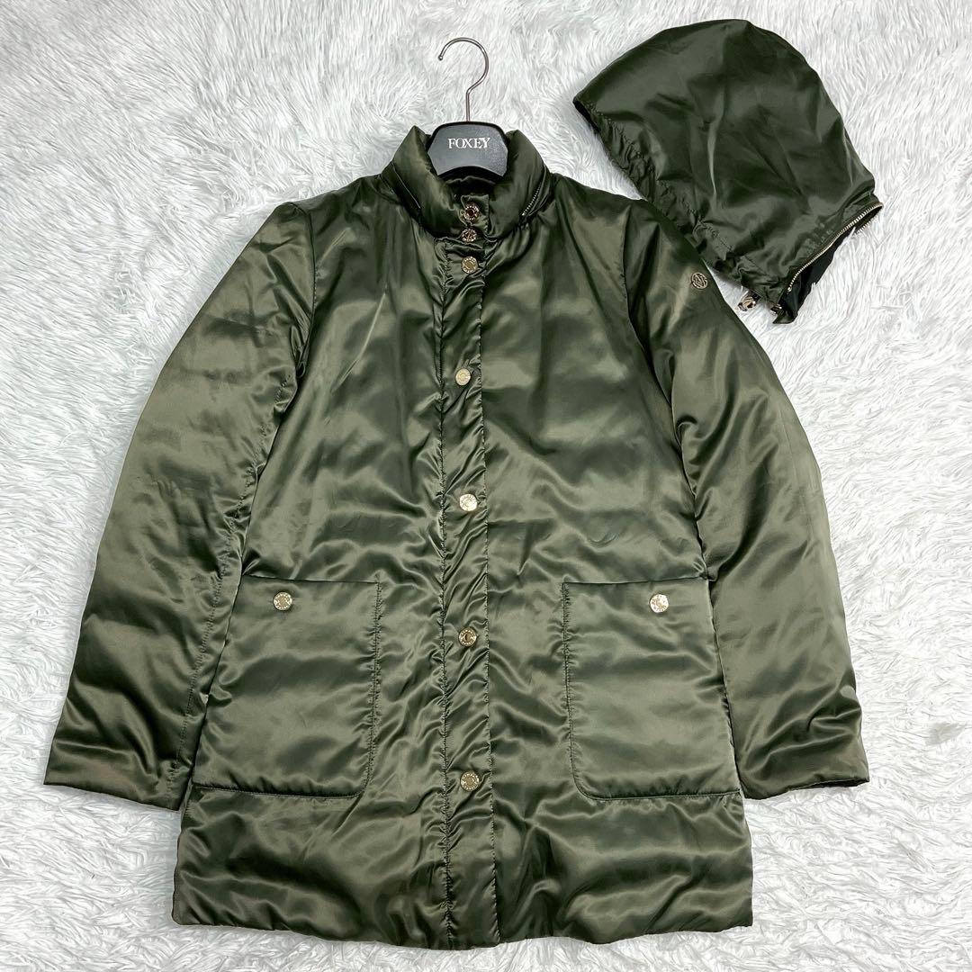 未使用級★ARMANI JEANS★ロゴ金具 モッズコート リアルダウン 38