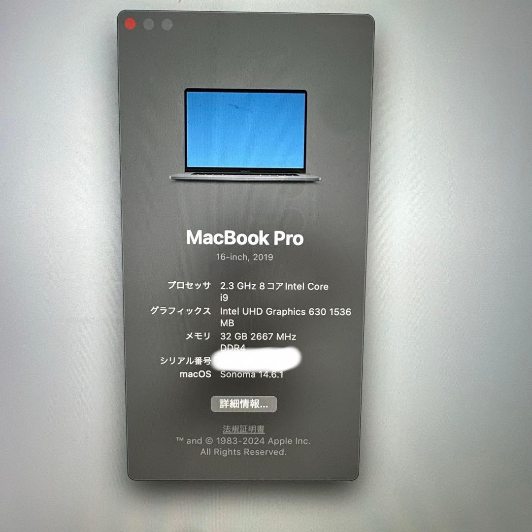 MacBook Pro 16インチ　充電池状態◎