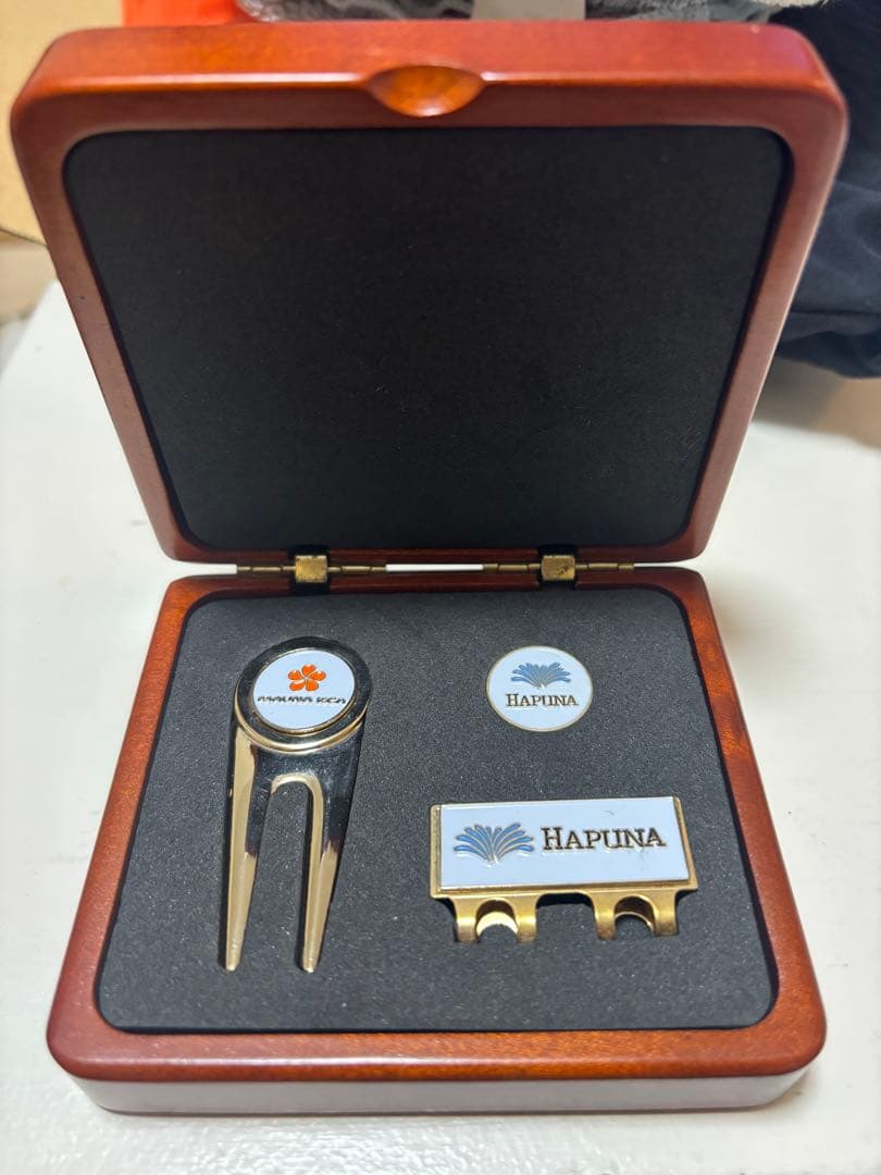マウナケア ゴルフ グッズセットHAPUNA ディボットツール 木箱入り