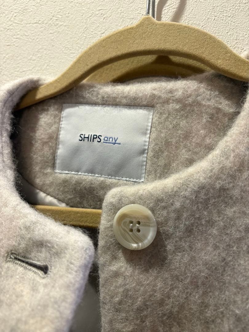 ★SHIPS anyシャギーノーカラーコクーンコート★アウター