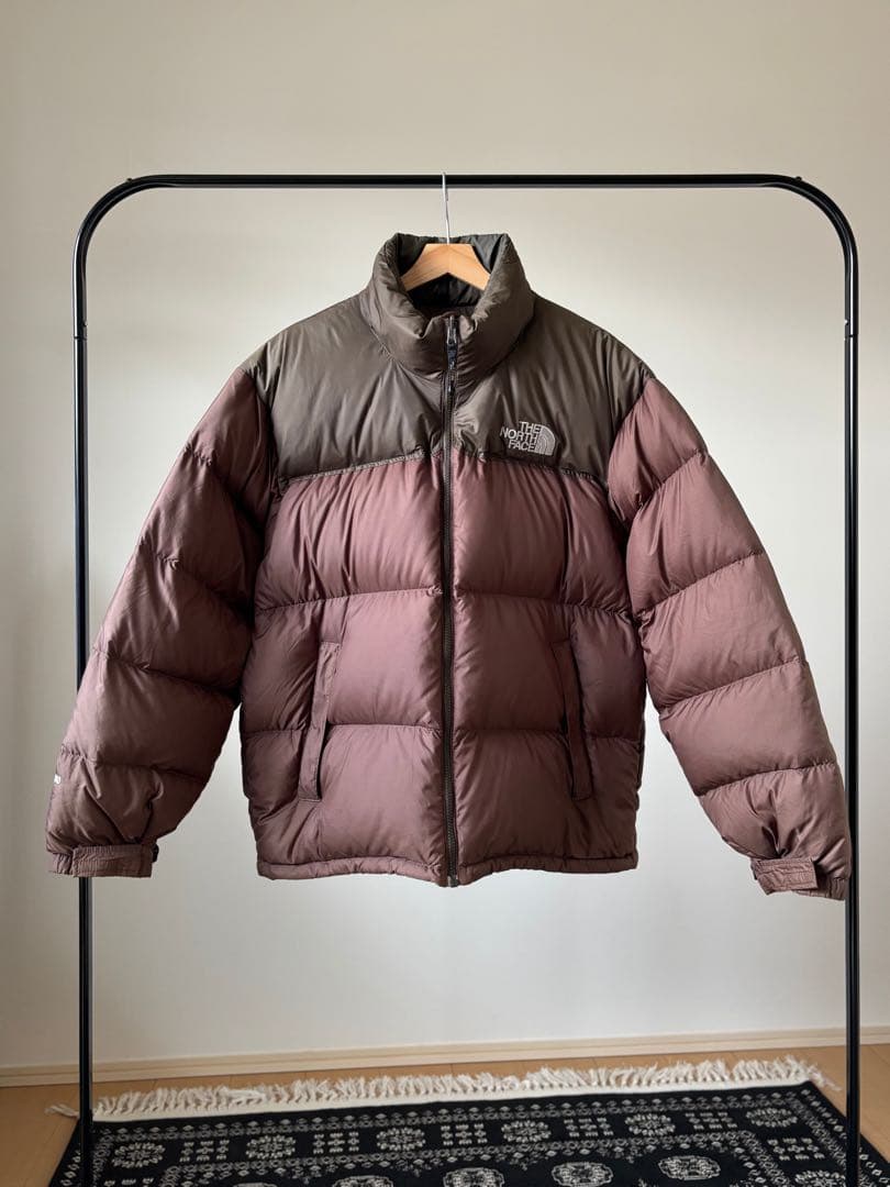 1996 ノースフェイス 700fil ヌプシ センターロゴ ブラウン系 希少