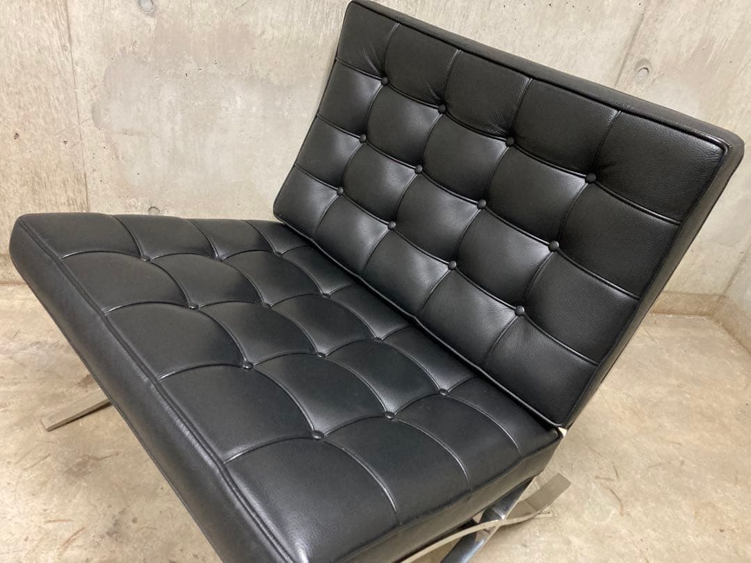 定価140万! 名作 良品 正規Knoll 黒 バルセロナ チェア　オットマン