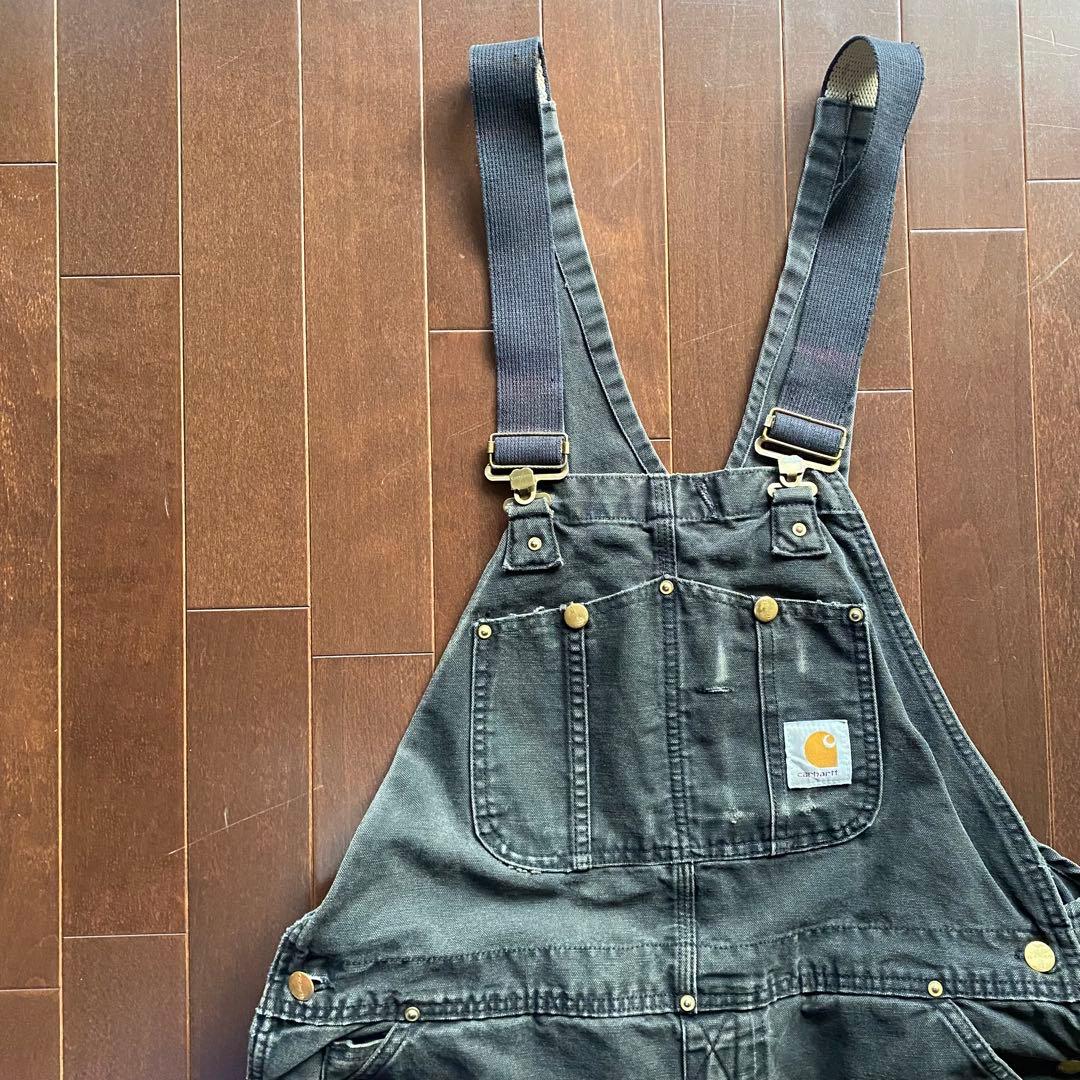 carhartt ブラックダックオーバーオール ダブルニー