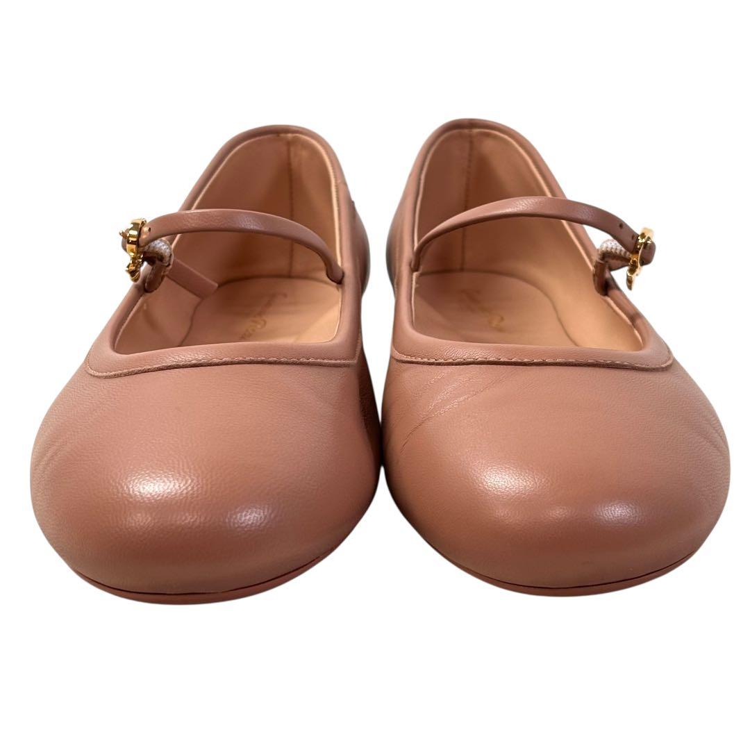 美品 ジャンヴィトロッシ 39 26 フラットパンプス メリージェーン ベージュ