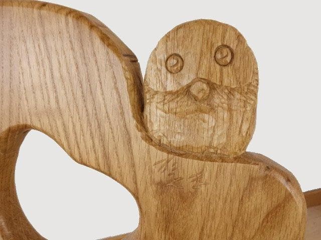 ふくろう　椅子　ダイニングチェアー　イスF　ナラ材　白木色　勇峰工芸（新）