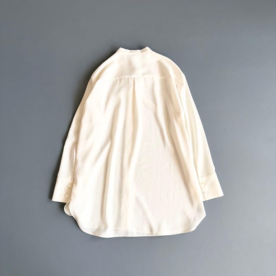 24年【セオリー】TIE BLOUSE ボウタイブラウス 白 長袖 日本製 S