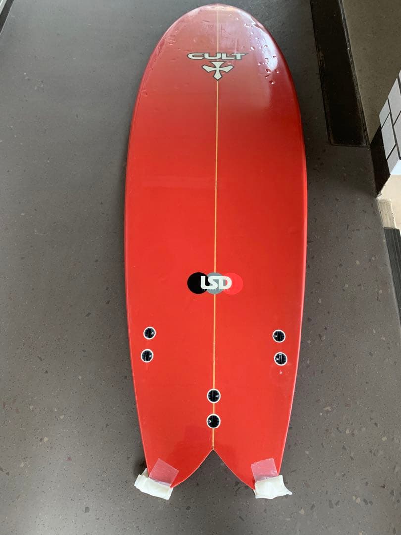 CULT LSD レトロフィッシュサーフボード イエロー/レッド手渡し推奨