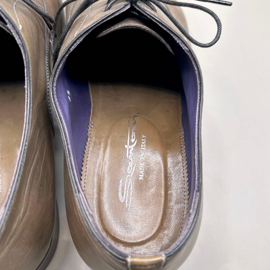 サントーニ Santoni レザー ビジネスシューズ 8.5 27cm ブラウン