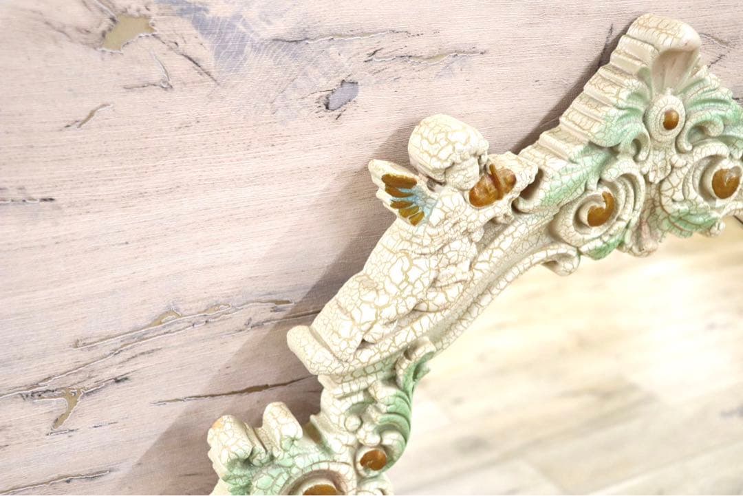 GMGK24○ドレッシングミラー ウォールミラー 鏡 姿見 花模様 エレガン