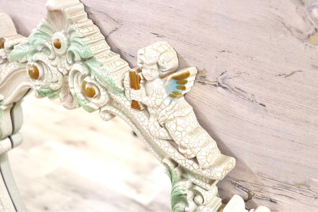 GMGK24○ドレッシングミラー ウォールミラー 鏡 姿見 花模様 エレガン