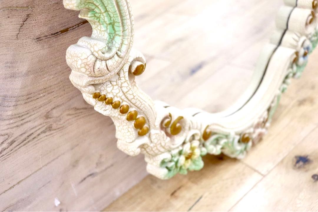 GMGK24○ドレッシングミラー ウォールミラー 鏡 姿見 花模様 エレガン