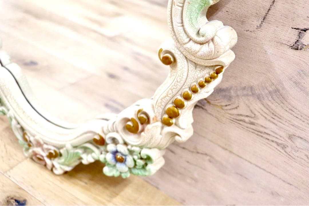 GMGK24○ドレッシングミラー ウォールミラー 鏡 姿見 花模様 エレガン