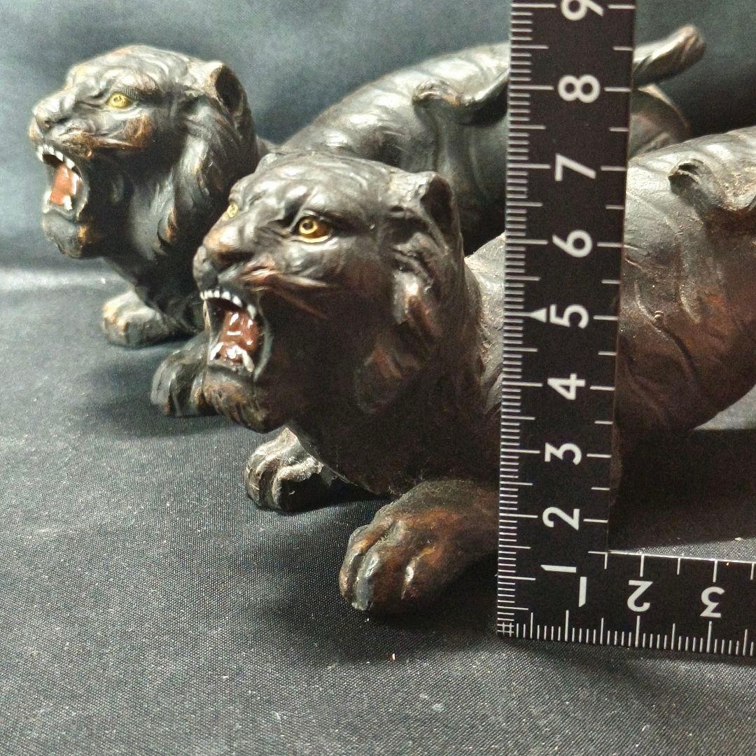 中国骨董 虎2頭 陶芸品 無銘時代物 古美術品 アンティーク コレクター放出美品