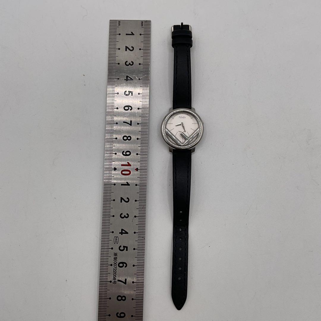 フェンディ QZ/SS 革ベルト 腕時計 シルバー ブラック 不動品