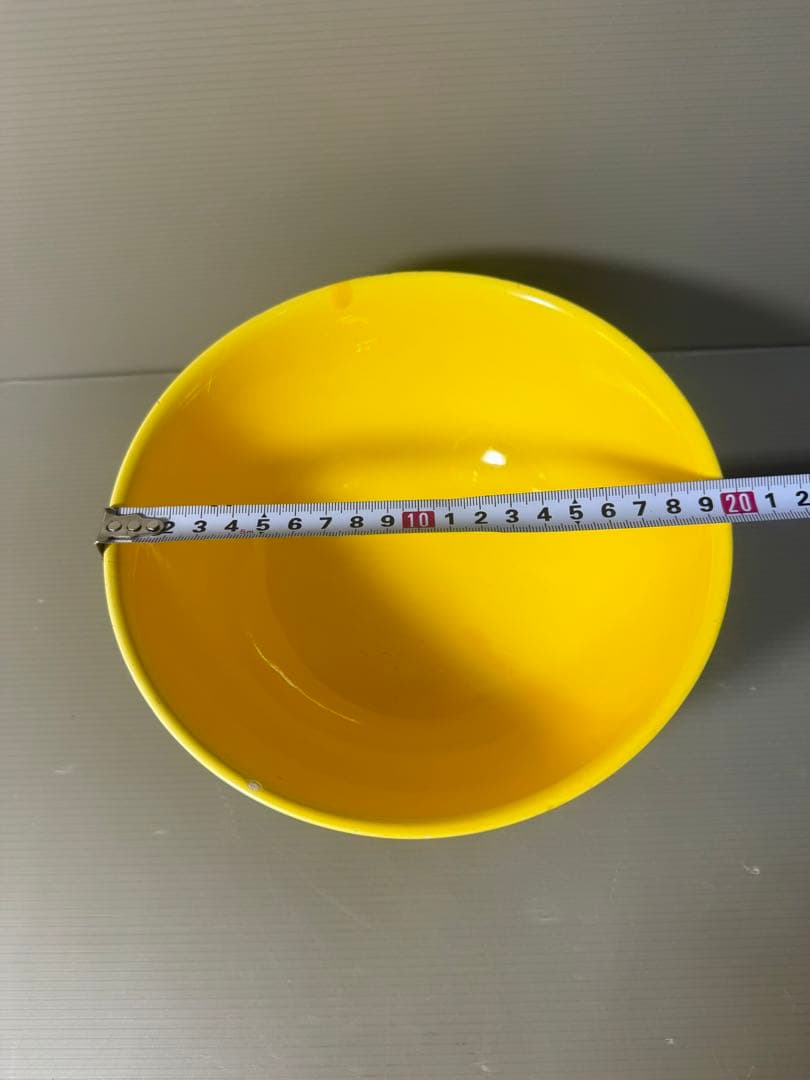 2518 黄交趾　紫花柄　黄色大鉢　菓子鉢