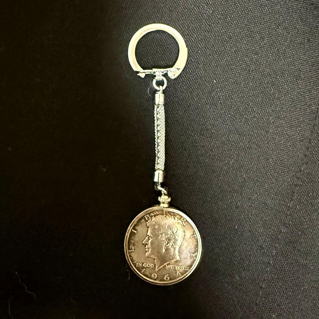 1964年 ケネディ アメリカ銀貨 ハーフダラー 50セント キーホルダー