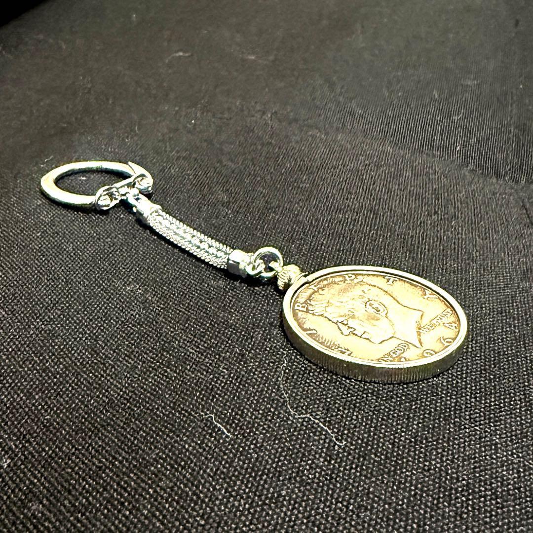 1964年 ケネディ アメリカ銀貨 ハーフダラー 50セント キーホルダー