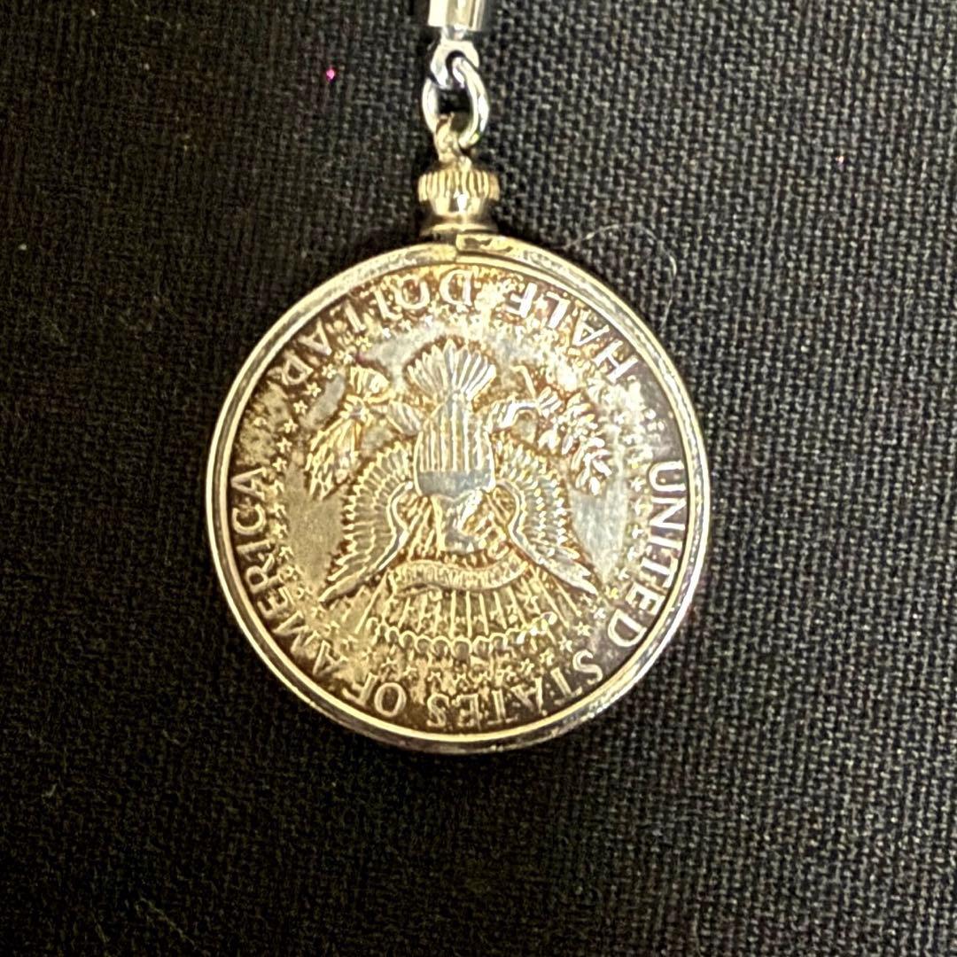 1964年 ケネディ アメリカ銀貨 ハーフダラー 50セント キーホルダー