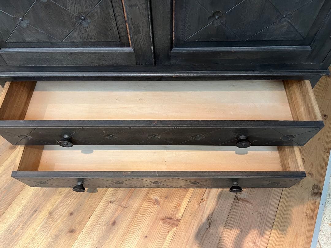 アンティーク ワードローブ クローゼット 木彫インテリア 大正ロマン ビンテージ