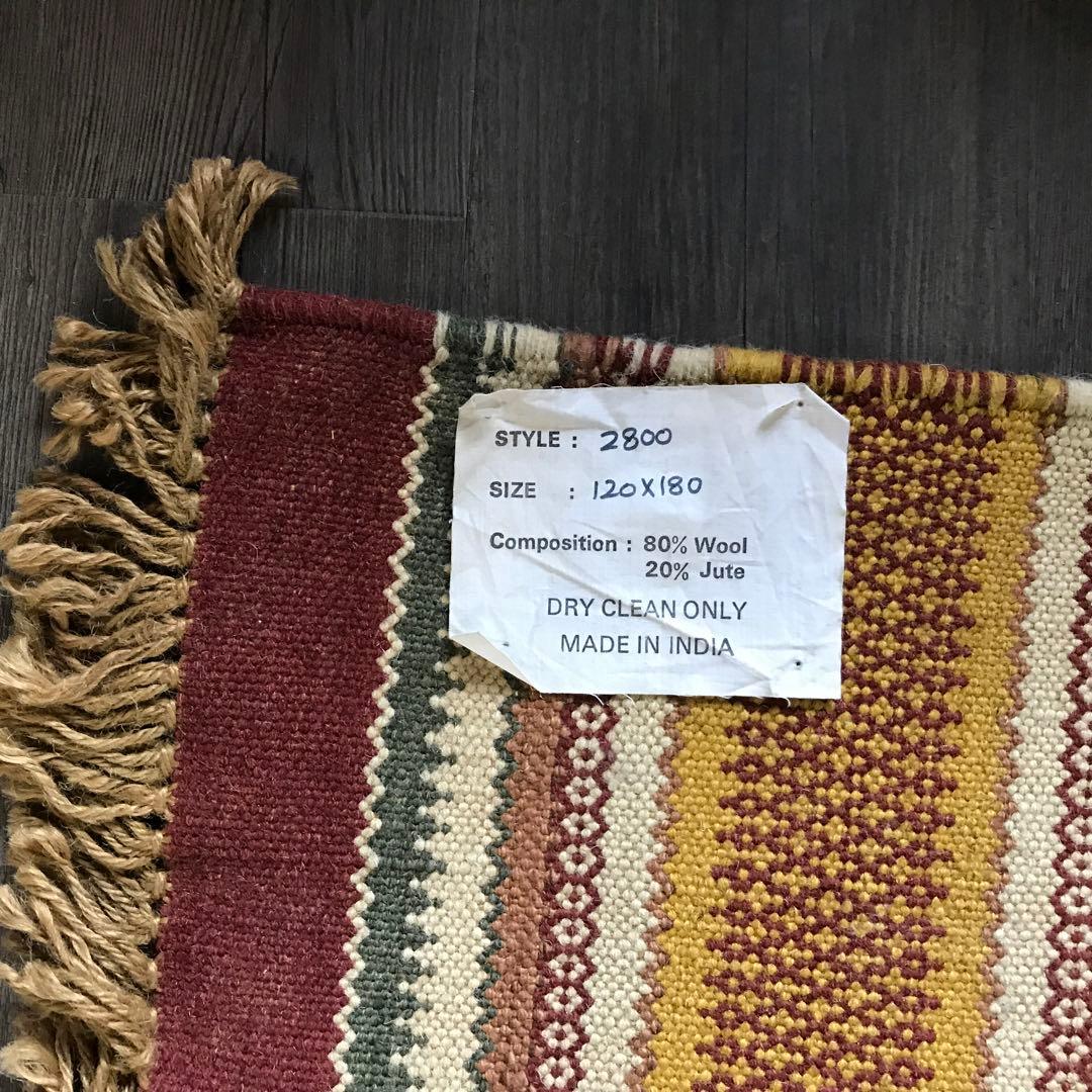 126x197cm 1.5畳 ラグ ラグマット ビンテージ キリム 夏用