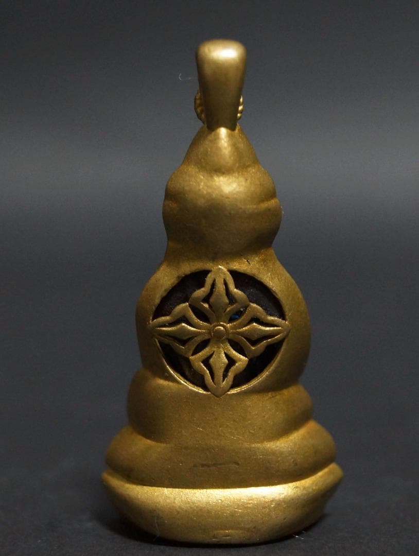 オールドチベット仏教 銅地包天鉄金工細工『釈迦牟尼仏 アミュレット』根付お守り