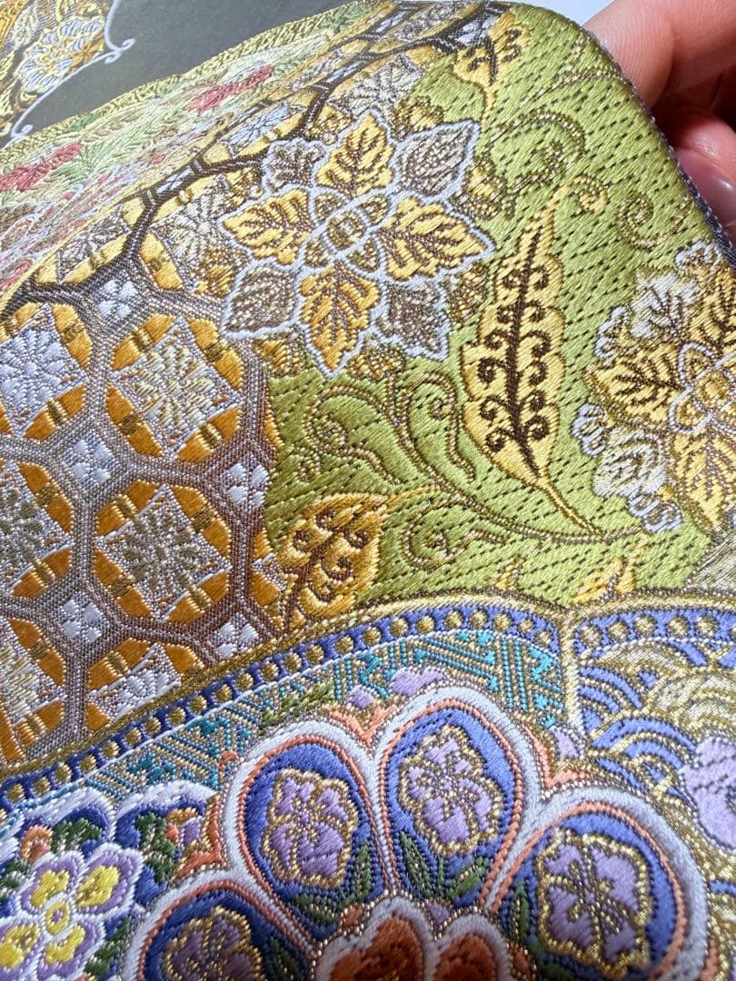 高級 袋帯 正絹 六通柄 唐織 精密織 フォーマル 訪問着 留袖 色無地 西陣織